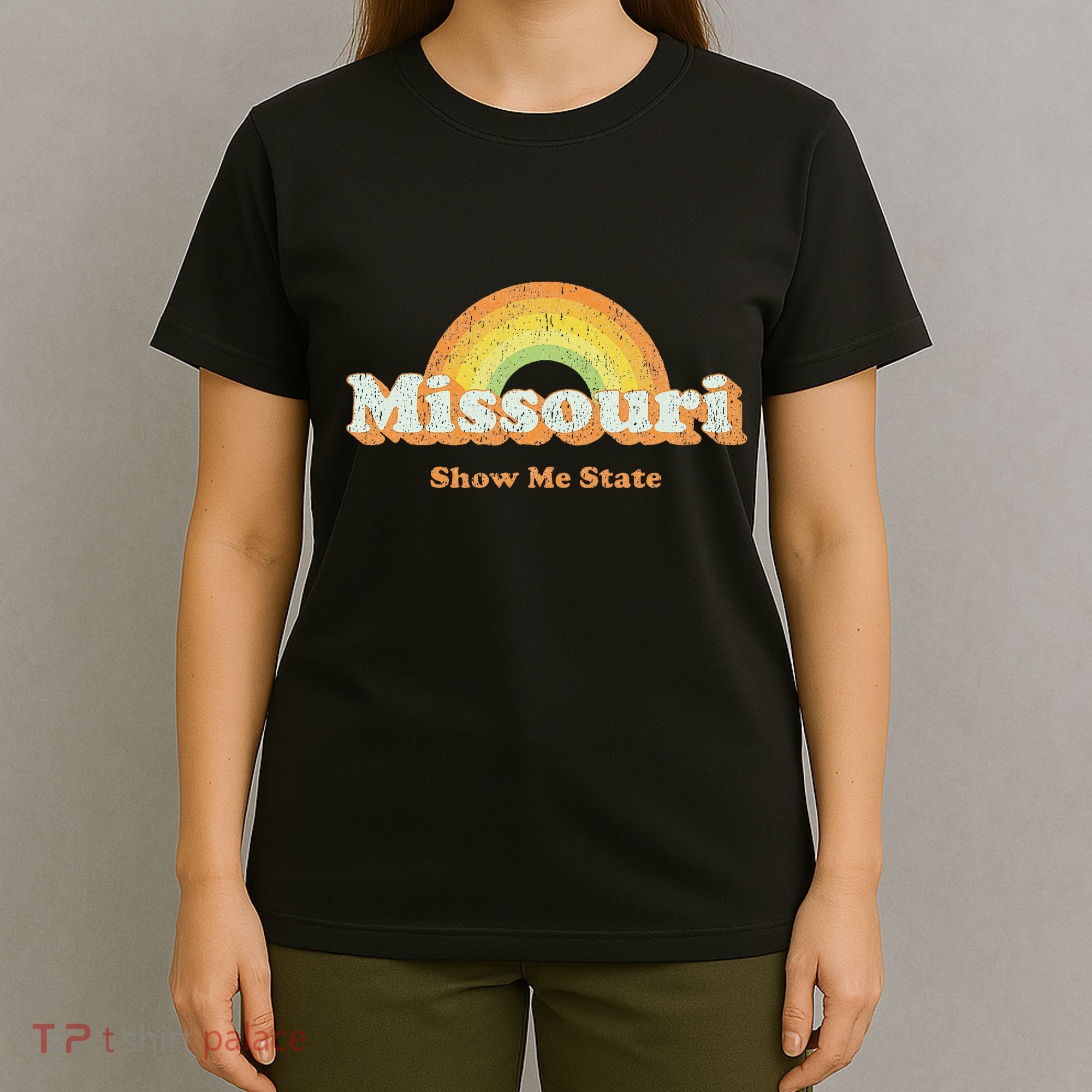 Retro Missouri Vintage 70s Rainbow T-Shirt