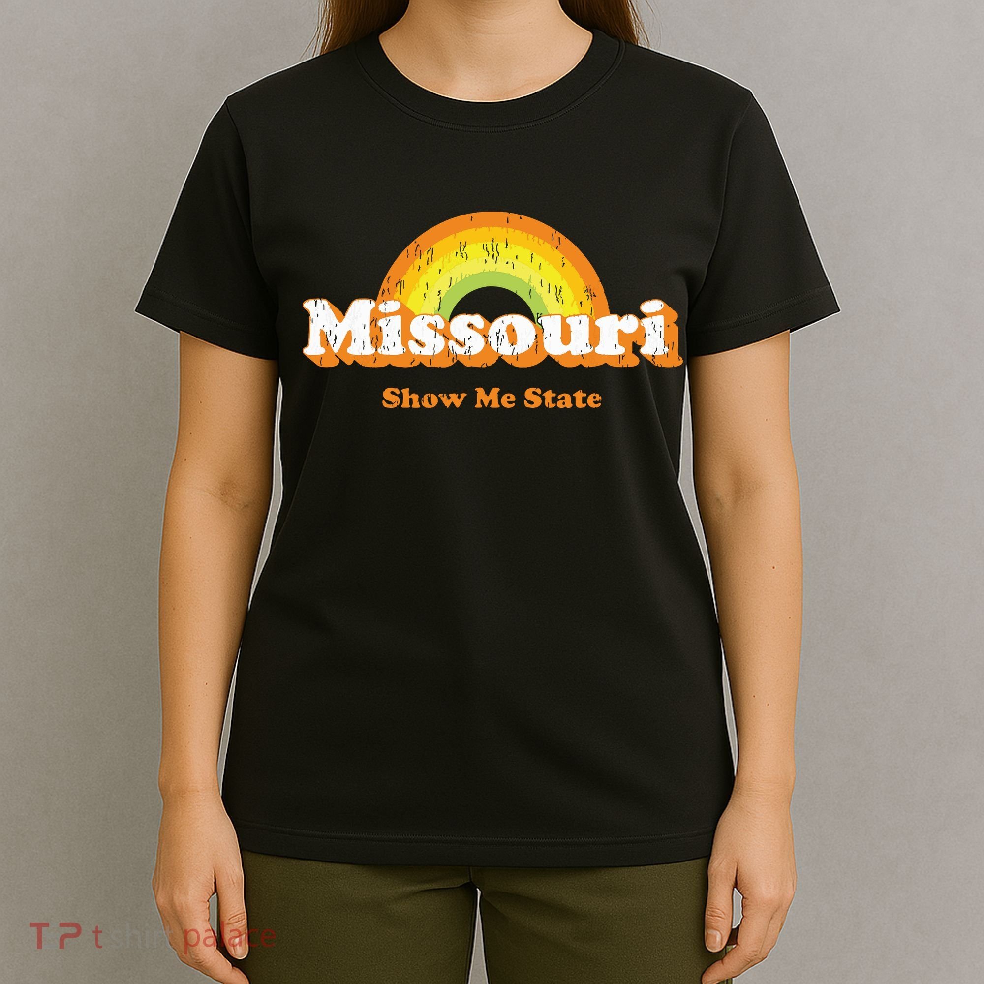 Retro Missouri Vintage 70s Rainbow T-Shirt