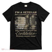 Retro Military Veterans Against Trump Bernie Protest Vintage T-Shirt thumb 0