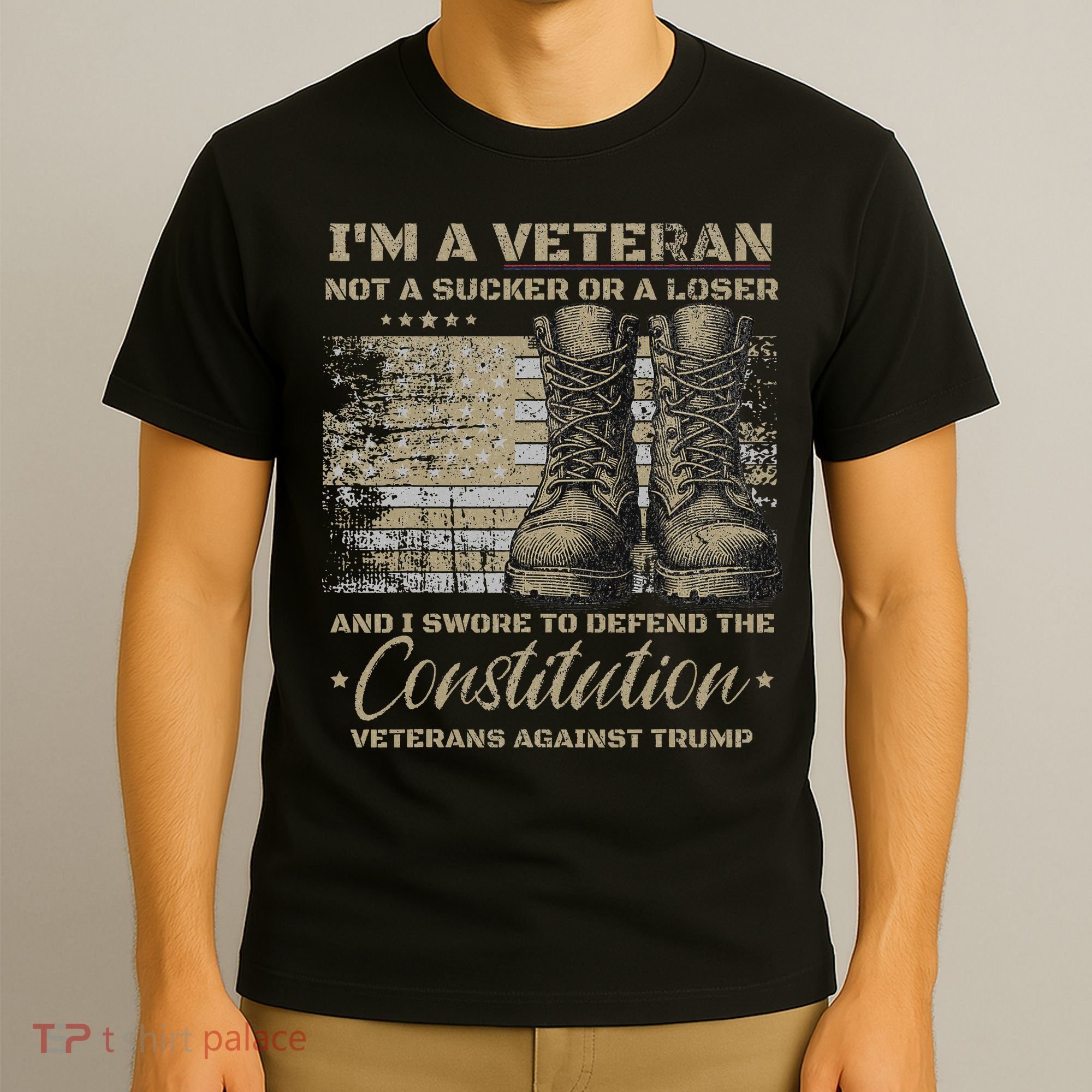 Retro Military Veterans Against Trump Bernie Protest Vintage T-Shirt