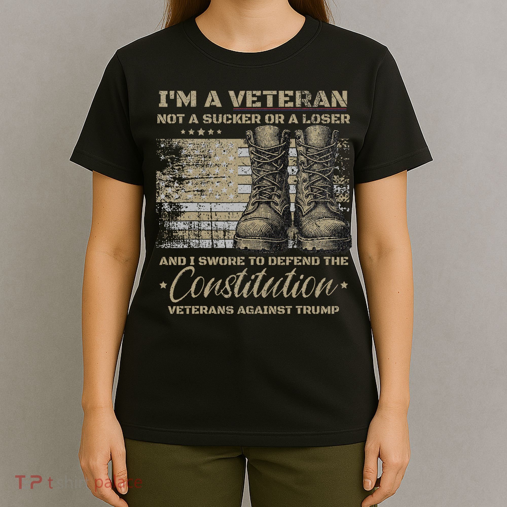 Retro Military Veterans Against Trump Bernie Protest Vintage T-Shirt