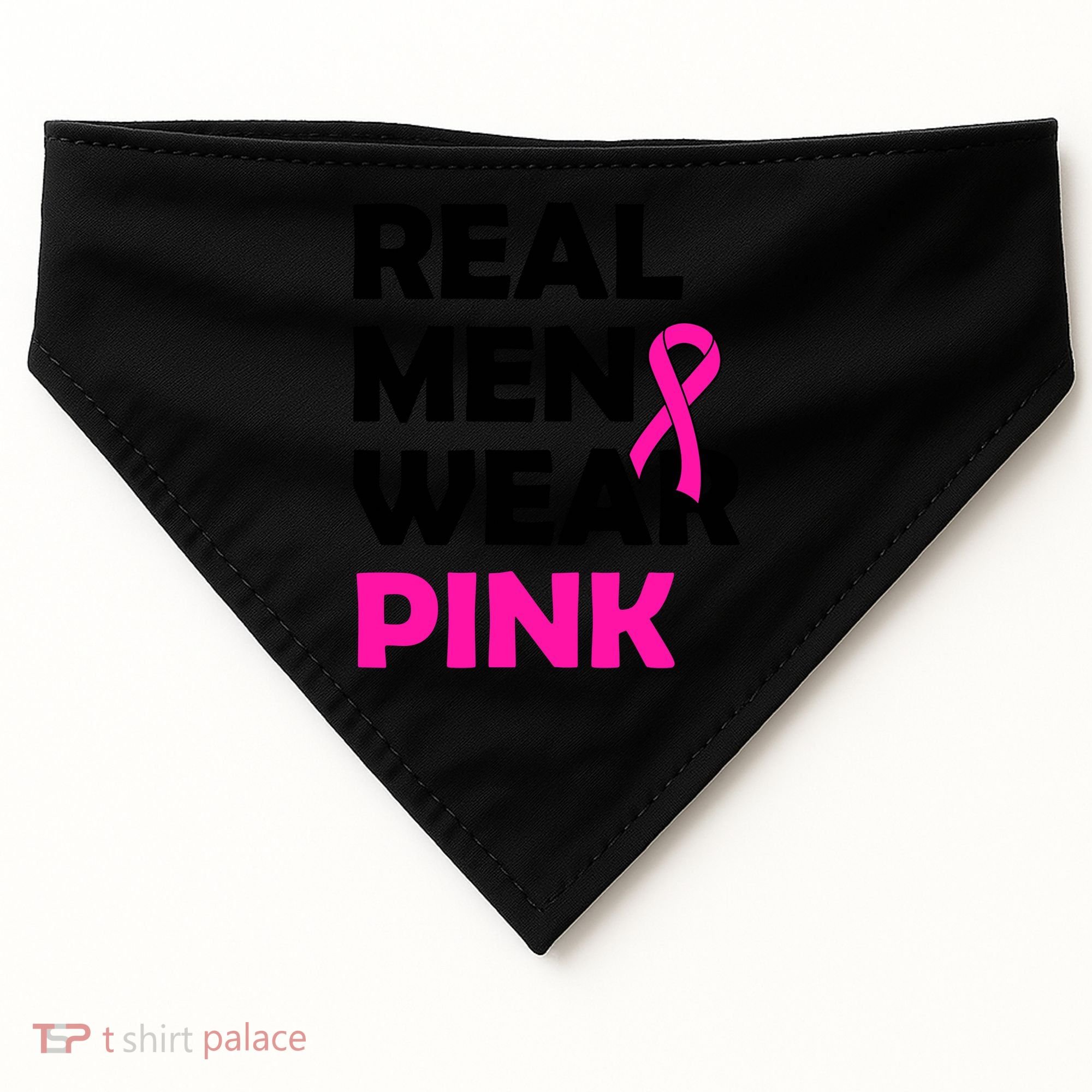 Real M.e.n Wear Pink Breast Cancer Awareness USA-Made Doggie Bandana