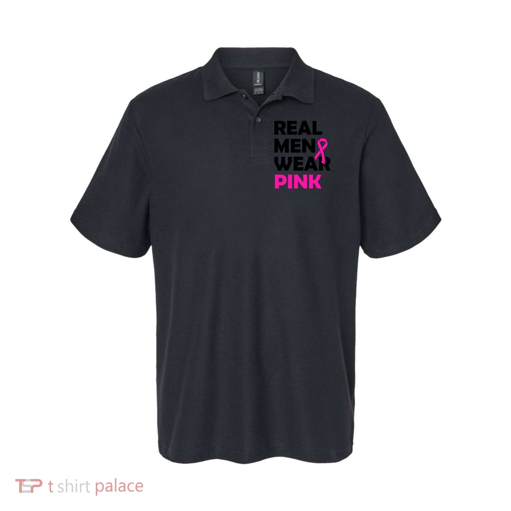 Real M.e.n Wear Pink Breast Cancer Awareness Polo