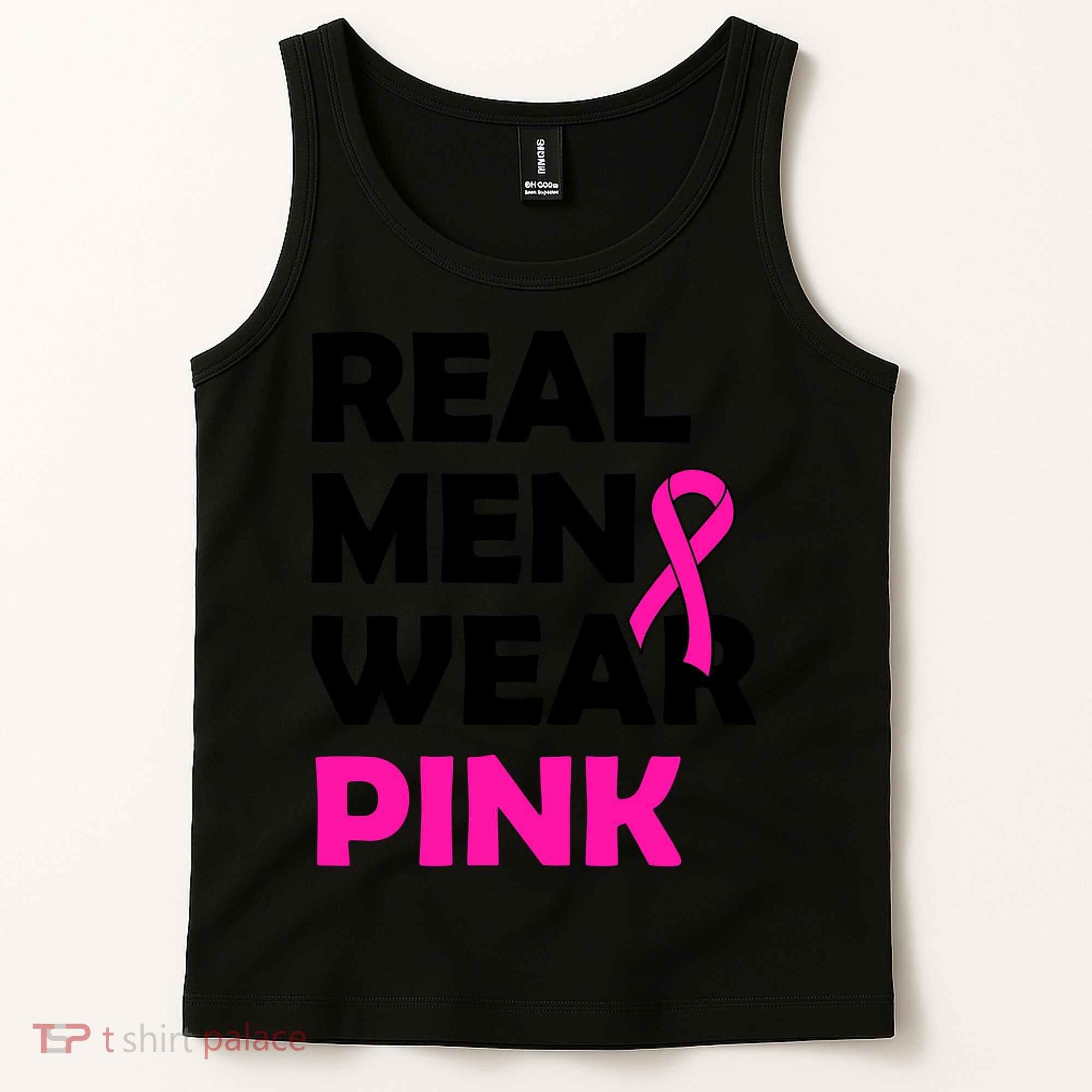 Real M.e.n Wear Pink Breast Cancer Awareness Tank Top