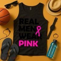 Real M.e.n Wear Pink Breast Cancer Awareness Tank Top thumb 4