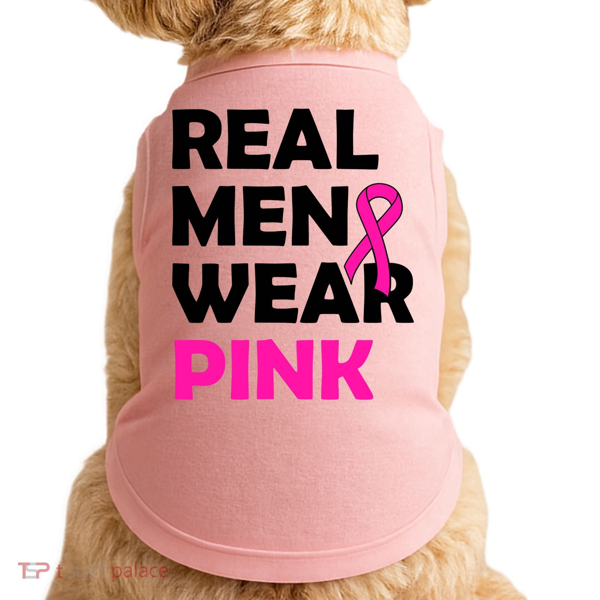 Real M.e.n Wear Pink Breast Cancer Awareness Doggie Tank