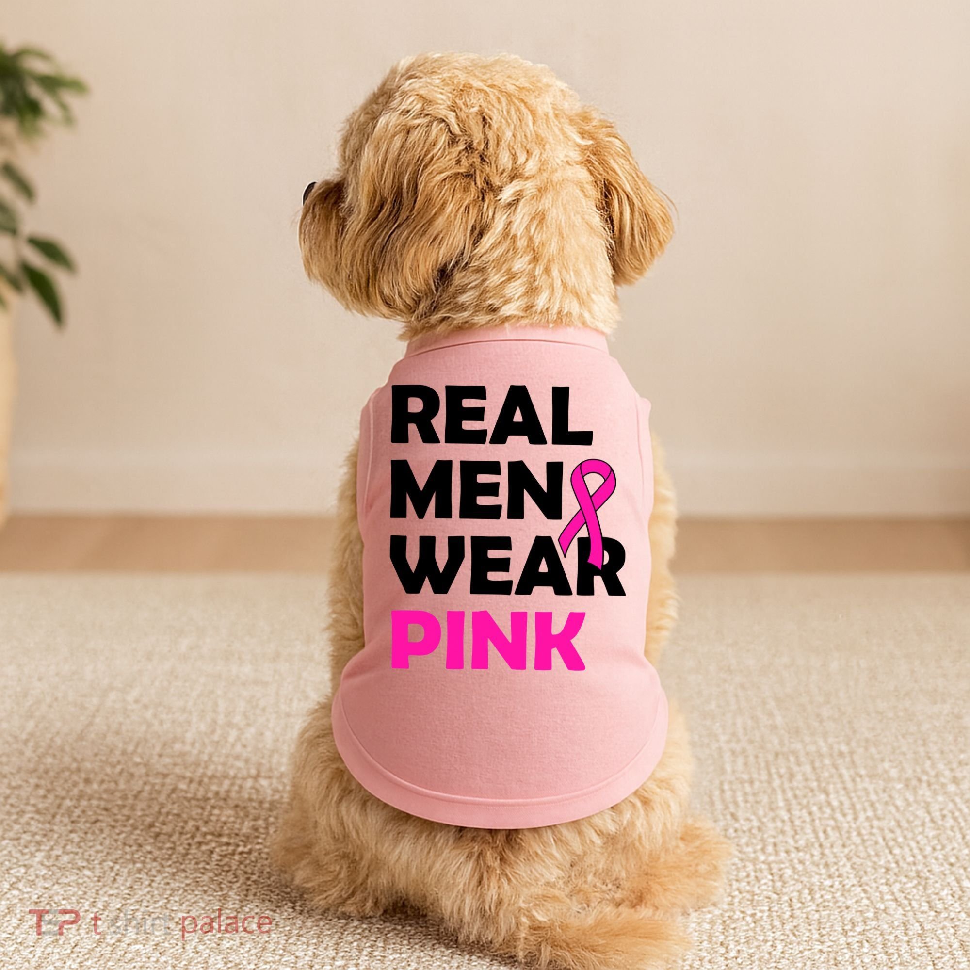 Real M.e.n Wear Pink Breast Cancer Awareness Doggie Tank