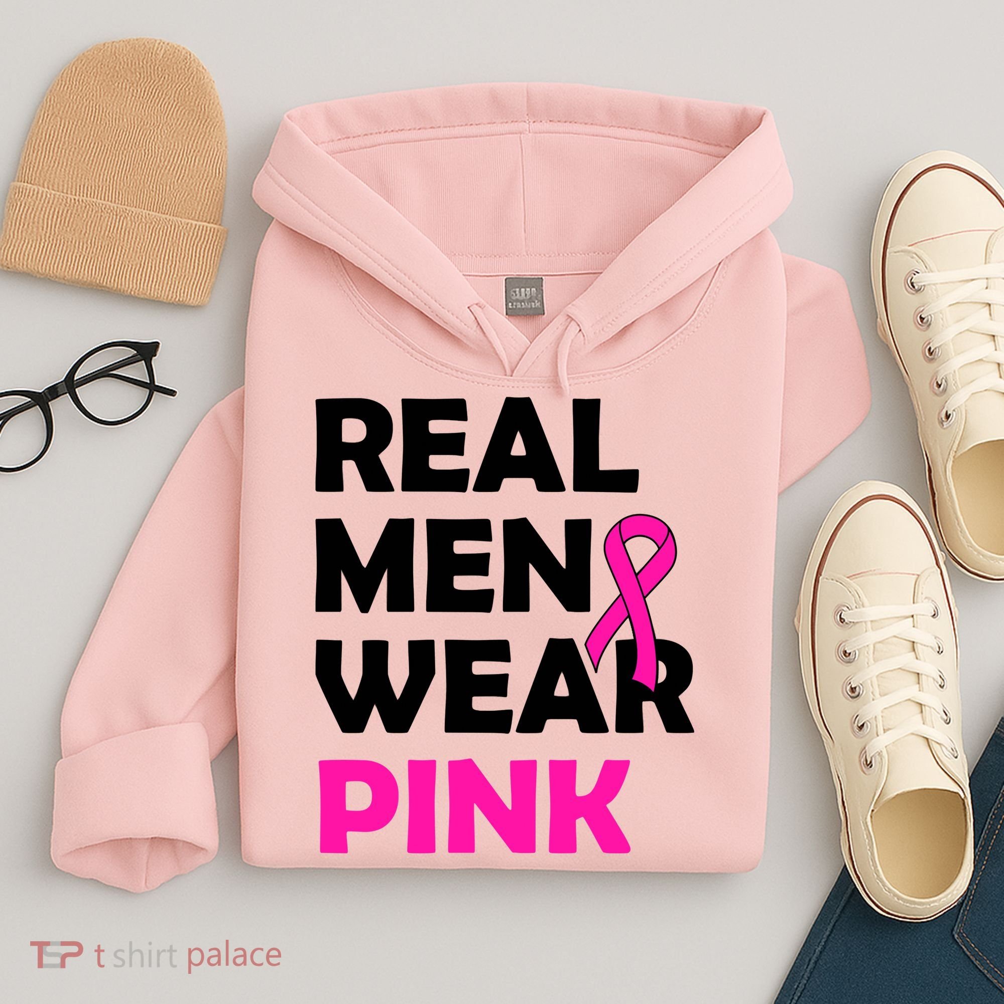Real M.e.n Wear Pink Breast Cancer Awareness Hoodie
