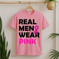 Real M.e.n Wear Pink Breast Cancer Awareness T-Shirt thumb 2