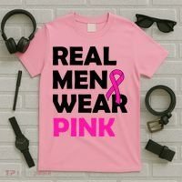 Real M.e.n Wear Pink Breast Cancer Awareness T-Shirt thumb 5