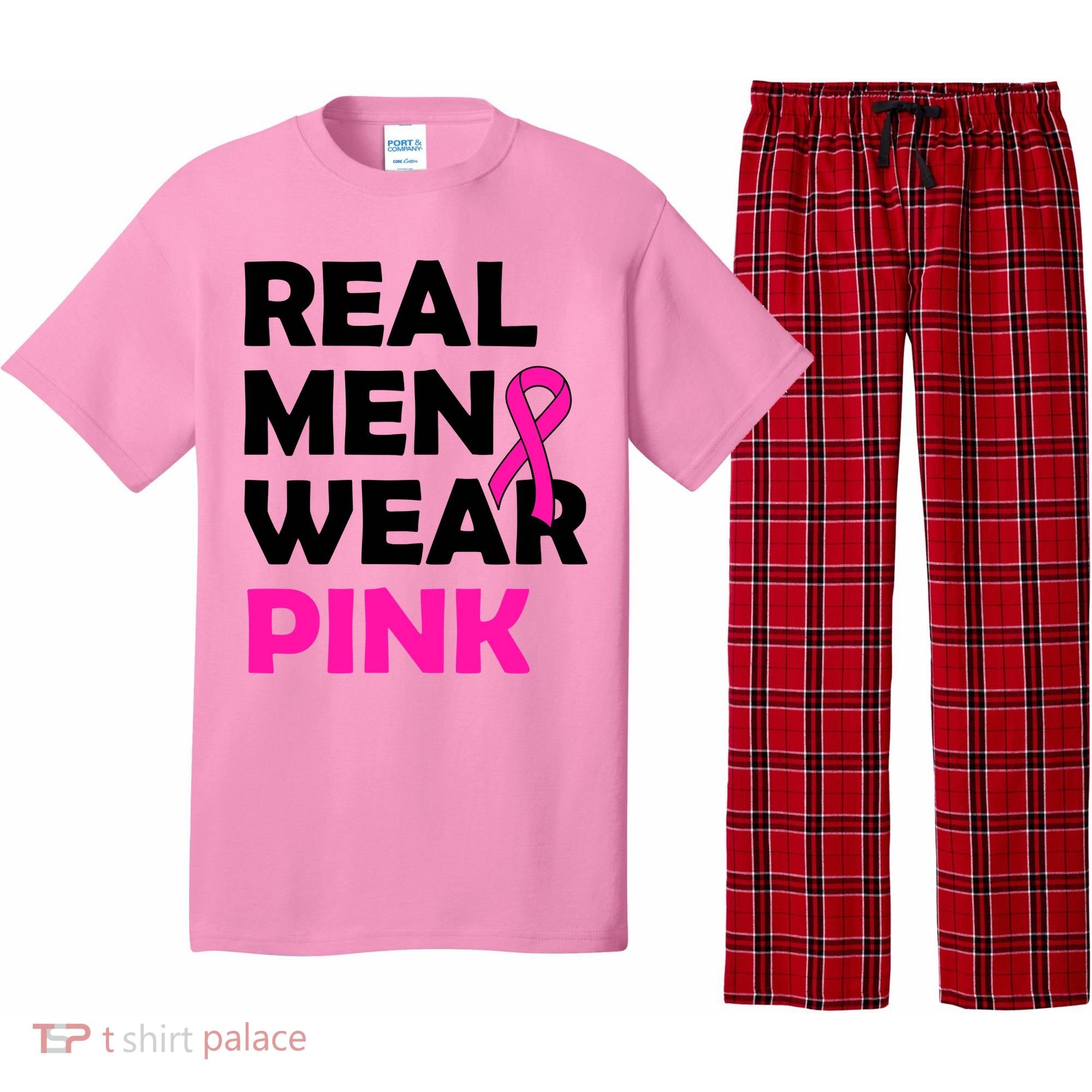 Real M.e.n Wear Pink Breast Cancer Awareness Pajama Set