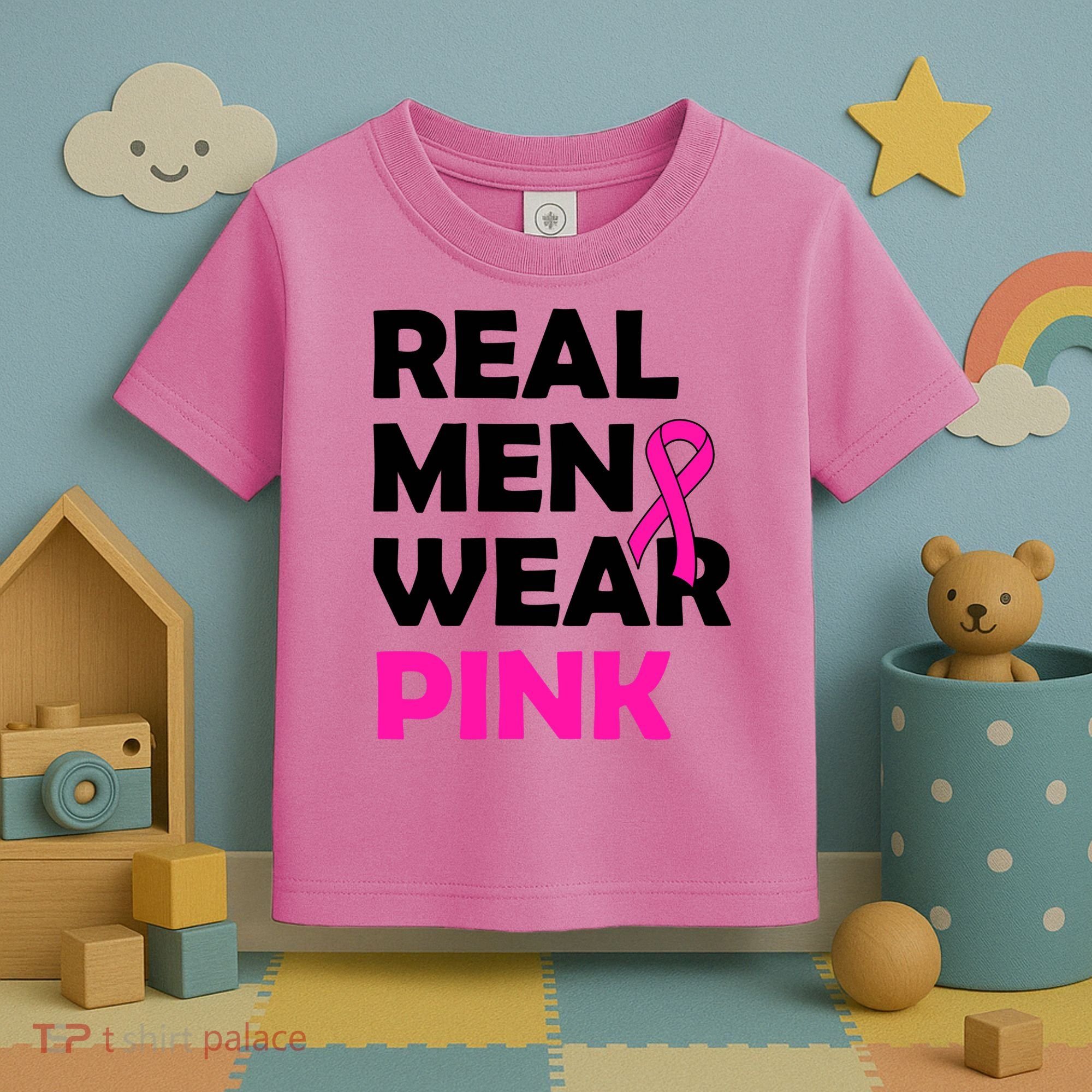 Real M.e.n Wear Pink Breast Cancer Awareness Toddler T-Shirt