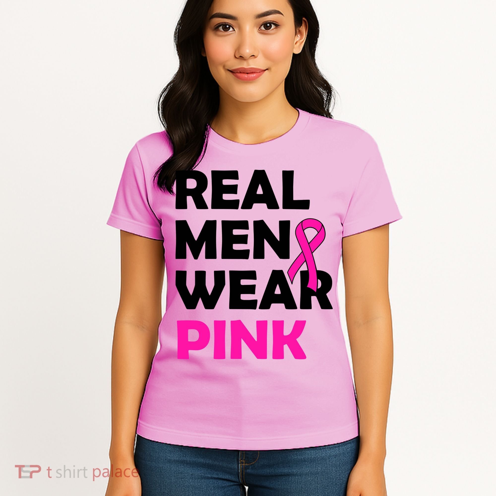 Real M.e.n Wear Pink Breast Cancer Awareness Women's T-Shirt