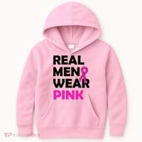 Real M.e.n Wear Pink Breast Cancer Awareness Kids Hoodie thumb 0