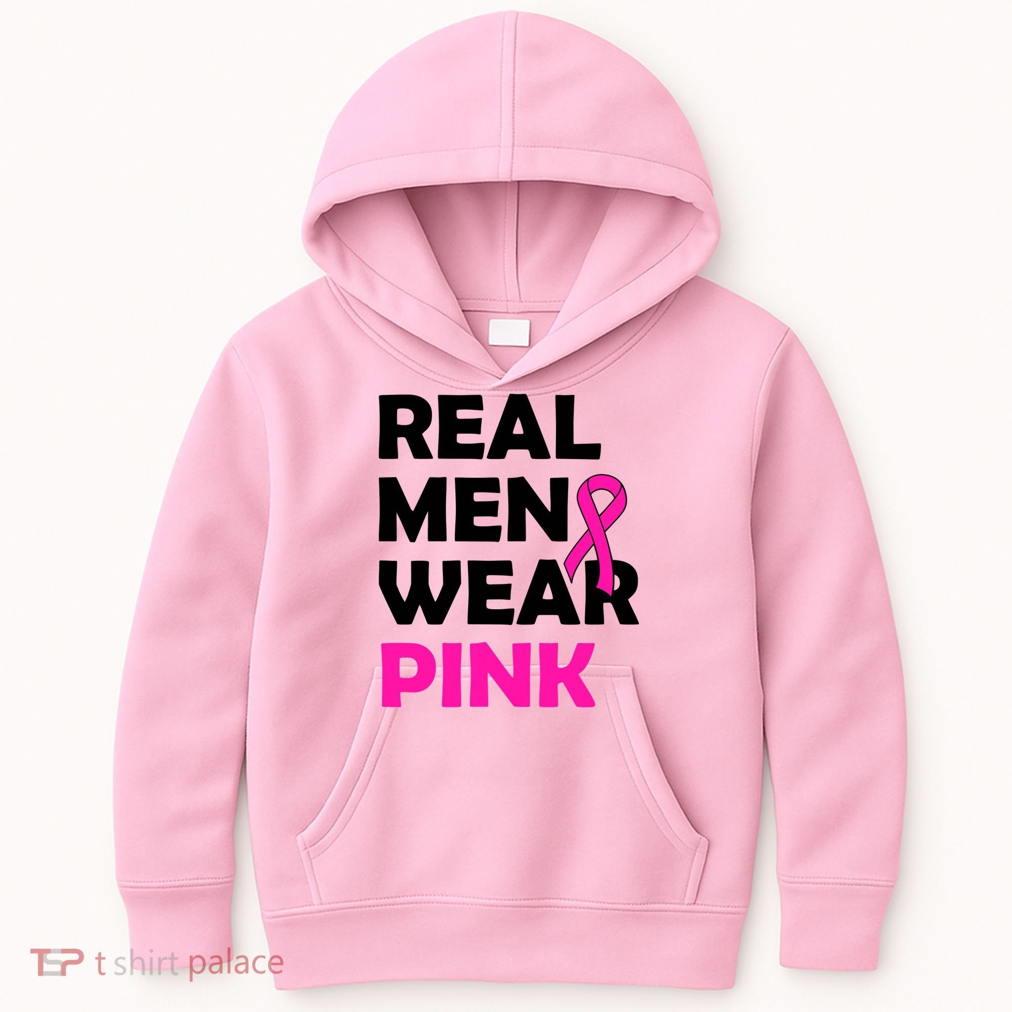 Real M.e.n Wear Pink Breast Cancer Awareness Kids Hoodie