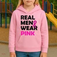 Real M.e.n Wear Pink Breast Cancer Awareness Kids Hoodie thumb 3