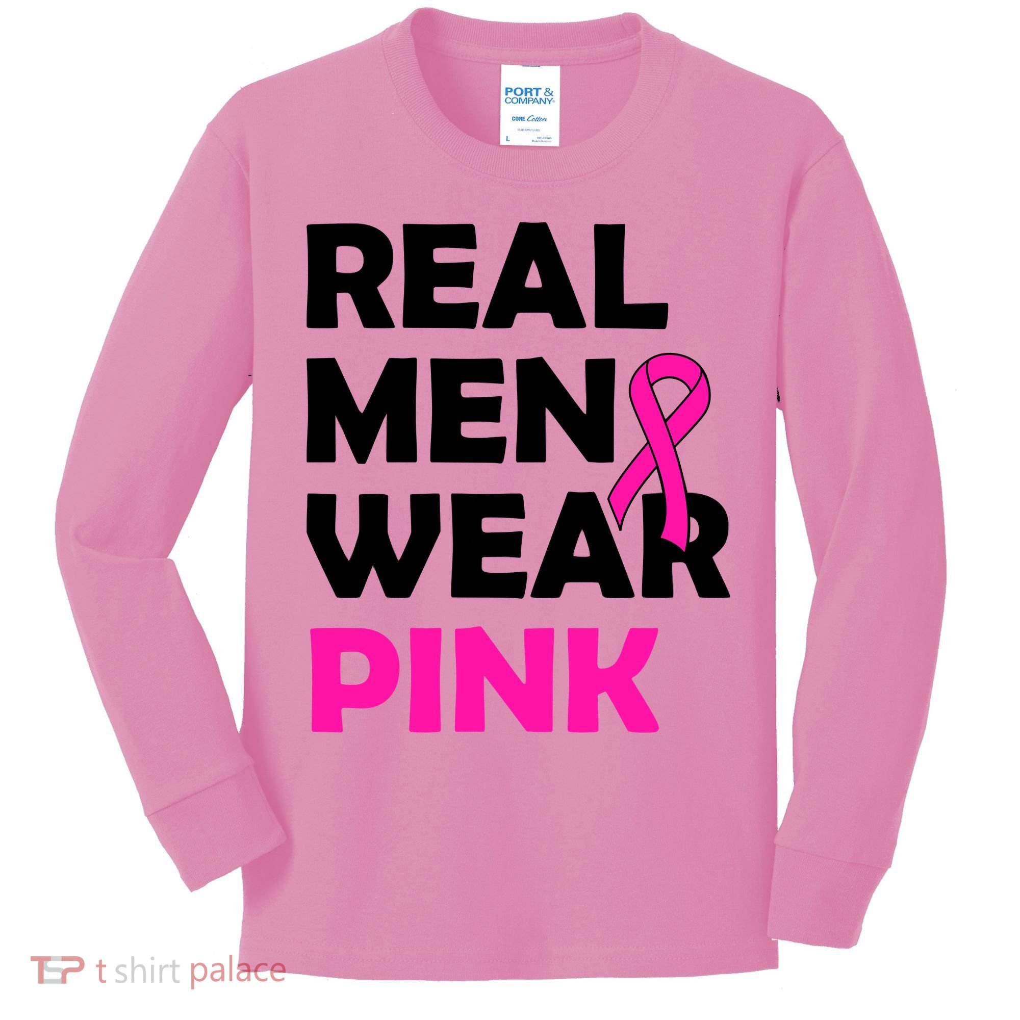 Real M.e.n Wear Pink Breast Cancer Awareness Kids Long Sleeve Shirt
