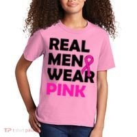 Real M.e.n Wear Pink Breast Cancer Awareness Kids T-Shirt thumb 2