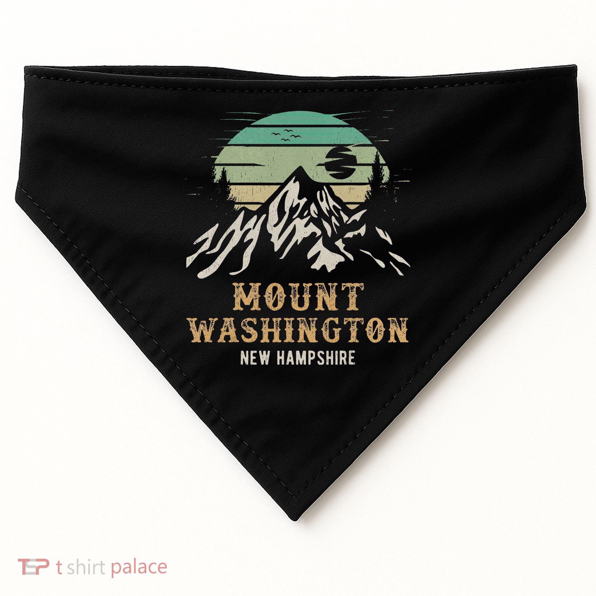 Retro Mount Washington NH Merchandise Hiking Mt Washington USA-Made Doggie Bandana