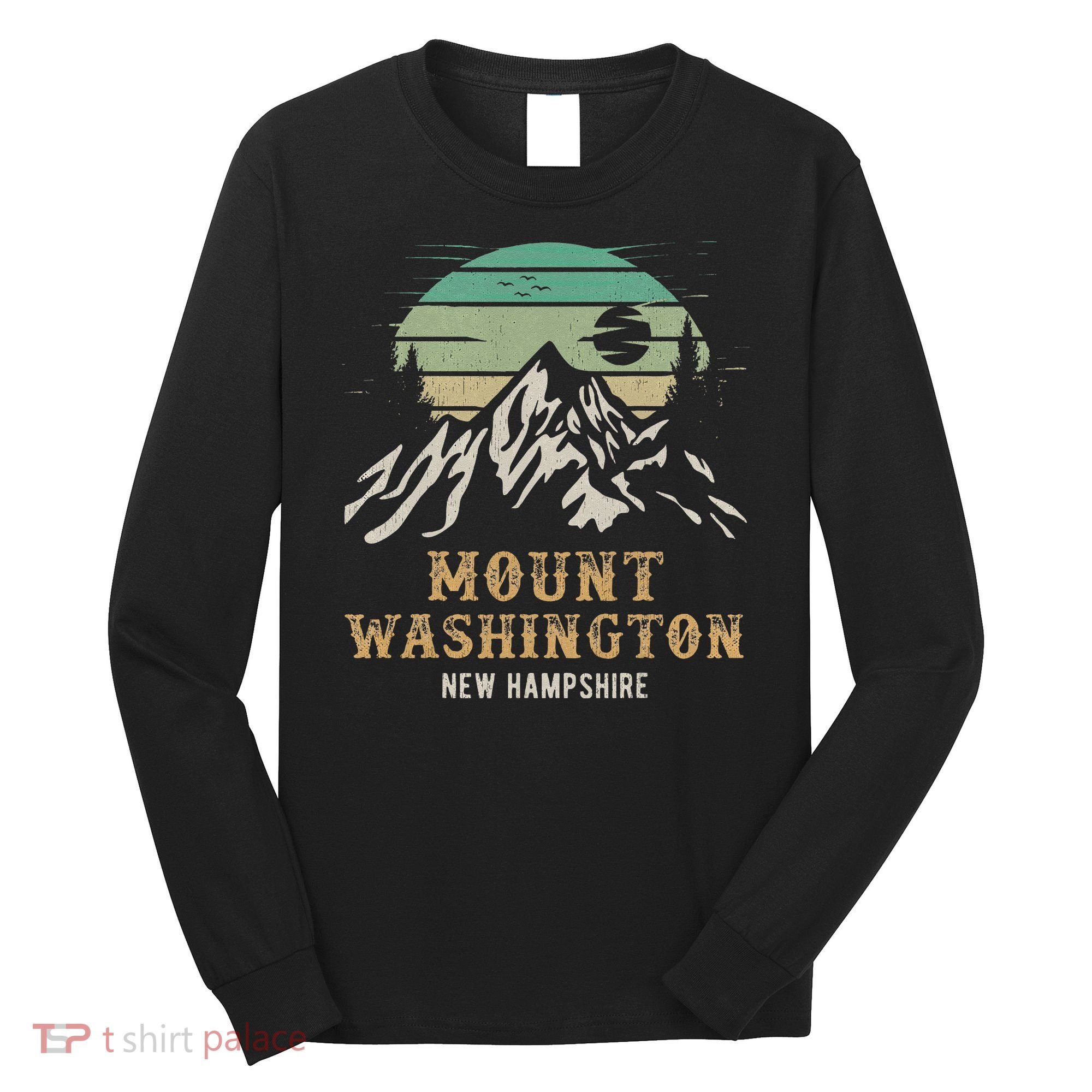 Retro Mount Washington NH Merchandise Hiking Mt Washington Long Sleeve Shirt