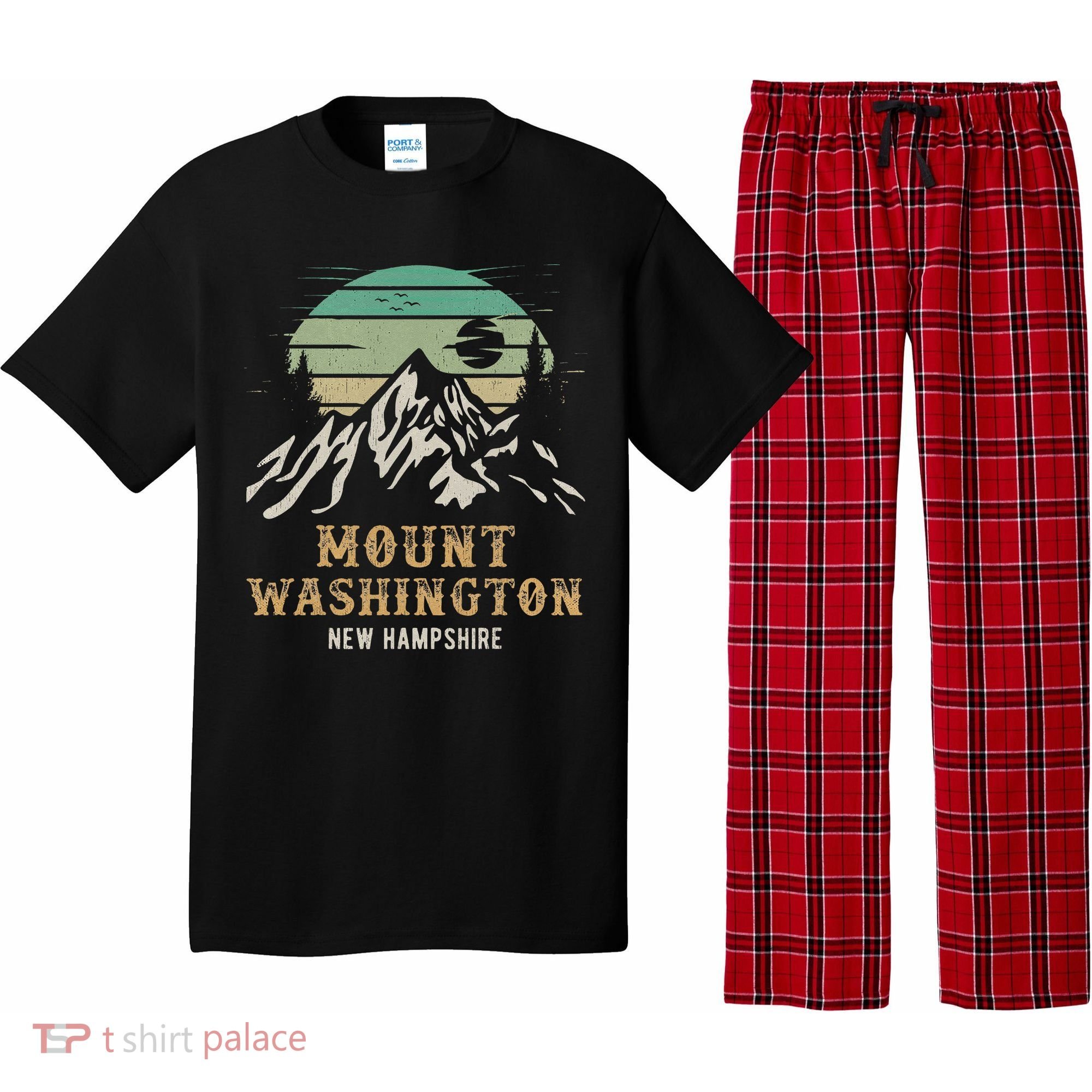 Retro Mount Washington NH Merchandise Hiking Mt Washington Pajama Set