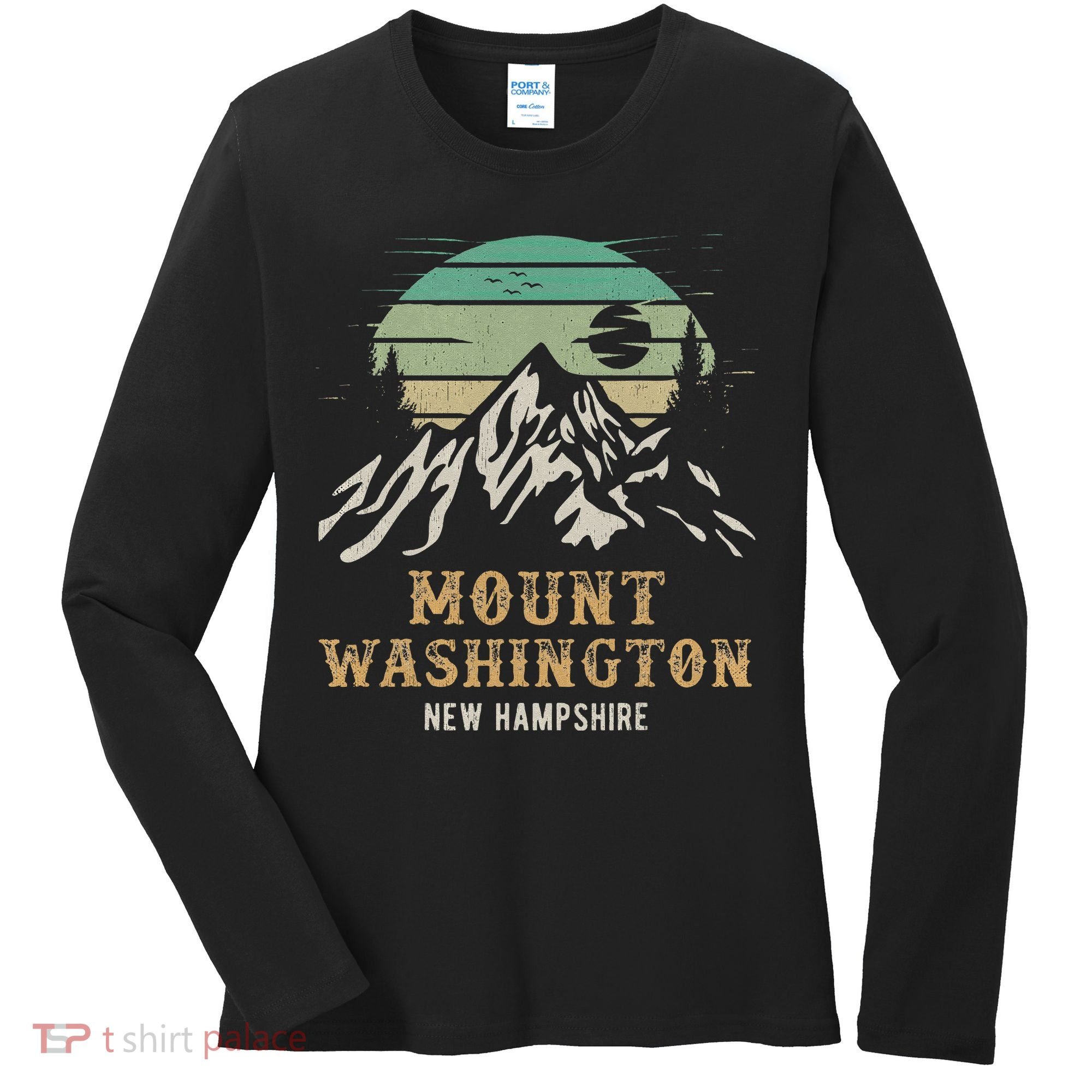 Retro Mount Washington NH Merchandise Hiking Mt Washington Women's Long Sleeve Shirt