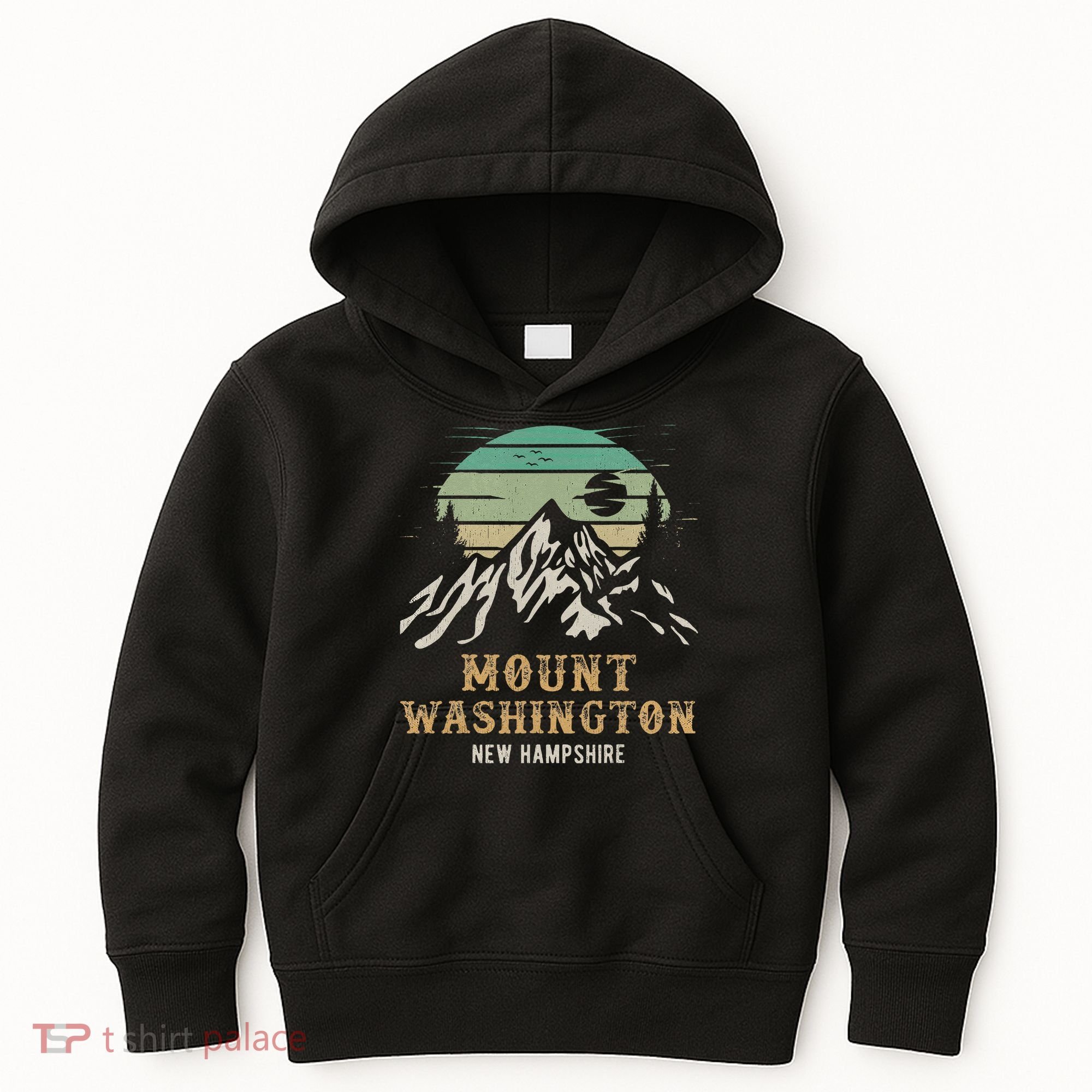 Retro Mount Washington NH Merchandise Hiking Mt Washington Kids Hoodie