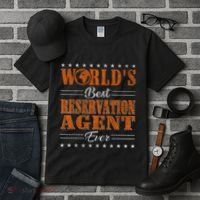 Retro Motif Worlds Best Reservation Agent Tall T-Shirt thumb 3