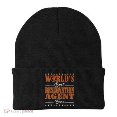 Retro Motif Worlds Best Reservation Agent Beanie