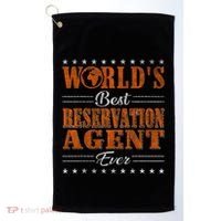 Retro Motif Worlds Best Reservation Agent Golf Towel thumb 0