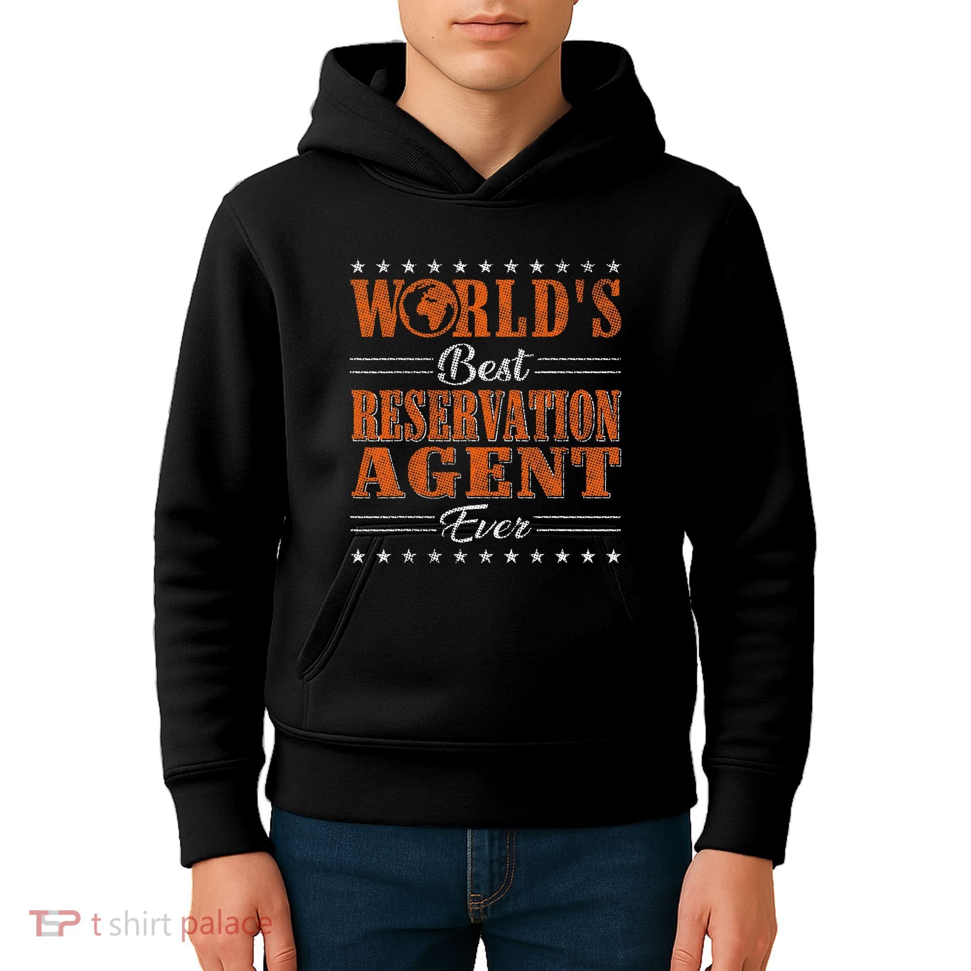 Retro Motif Worlds Best Reservation Agent Kids Hoodie
