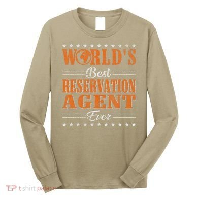 Retro Motif Worlds Best Reservation Agent Long Sleeve Shirt