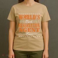 Retro Motif Worlds Best Reservation Agent T-Shirt thumb 4