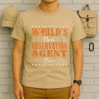 Retro Motif Worlds Best Reservation Agent T-Shirt thumb 6