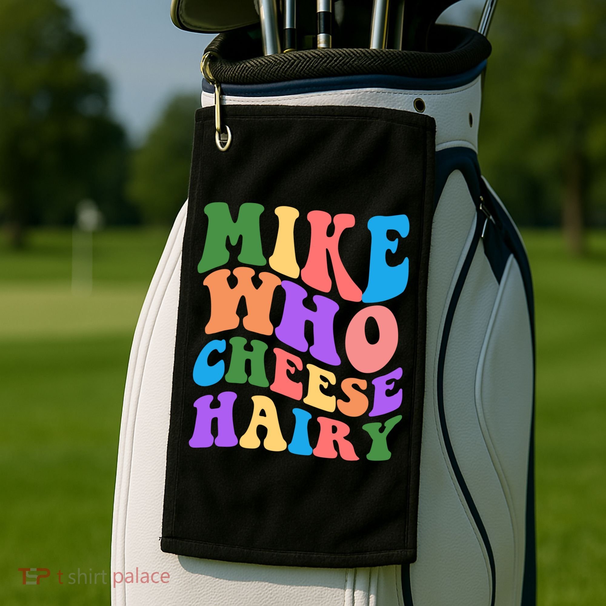 Retro Mike Who Cheese Hairy Golf Towel