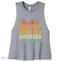 Retro Motif Worlds Best Petroleum Engineer Women's Racerback Cropped Tank thumb 0