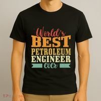 Retro Motif Worlds Best Petroleum Engineer T-Shirt thumb 3
