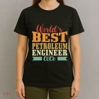 Retro Motif Worlds Best Petroleum Engineer T-Shirt thumb 4