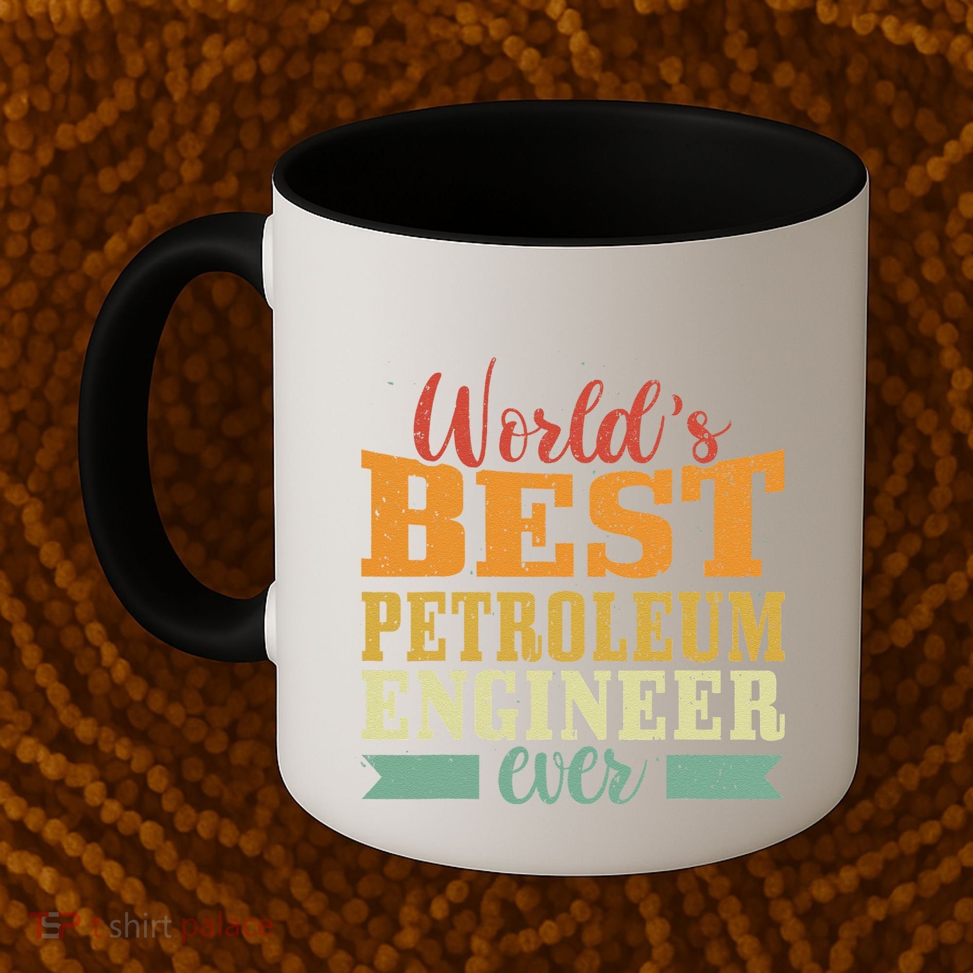 Retro Motif Worlds Best Petroleum Engineer Coffee Mug