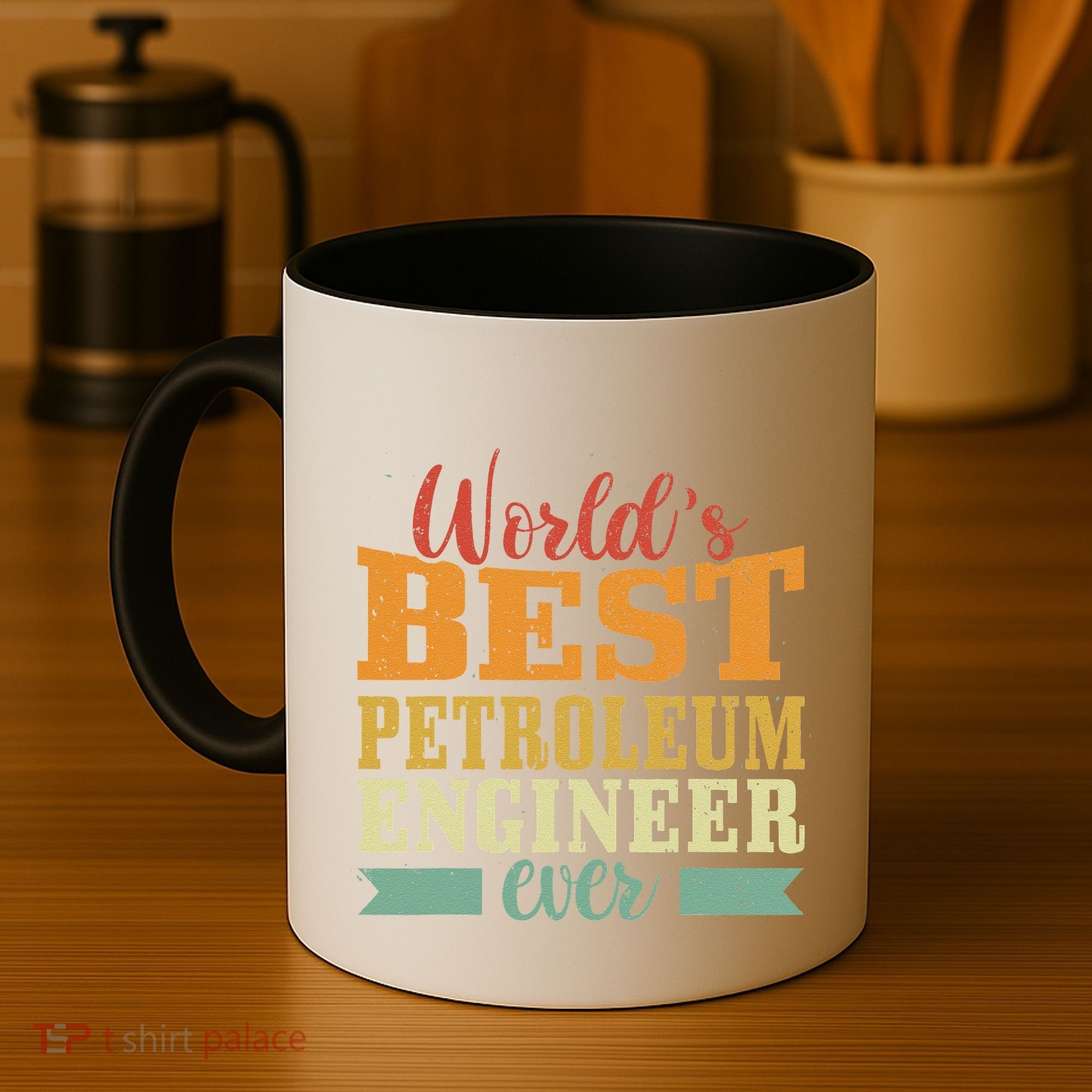 Retro Motif Worlds Best Petroleum Engineer Coffee Mug
