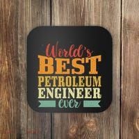 Retro Motif Worlds Best Petroleum Engineer Coaster thumb 0