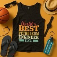 Retro Motif Worlds Best Petroleum Engineer Tank Top thumb 4