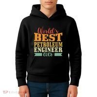 Retro Motif Worlds Best Petroleum Engineer Kids Hoodie thumb 4