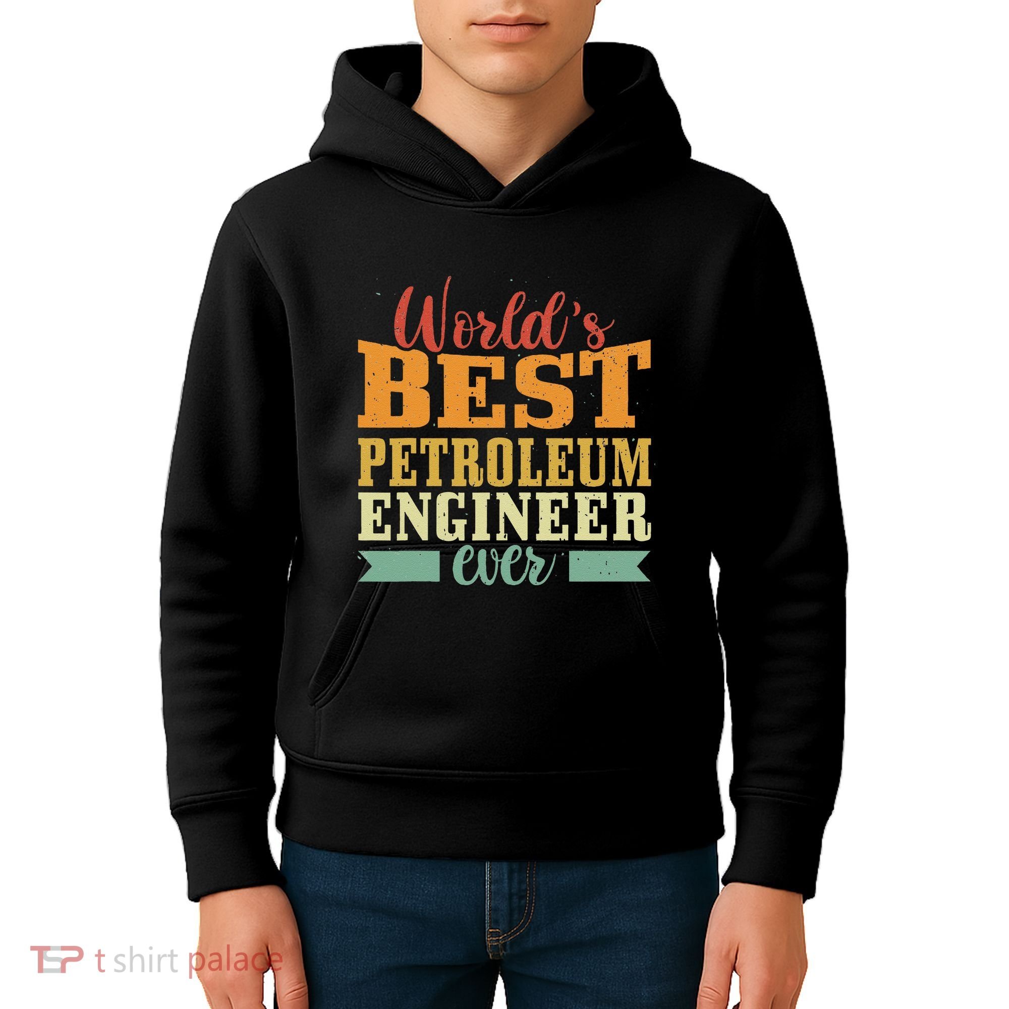 Retro Motif Worlds Best Petroleum Engineer Kids Hoodie