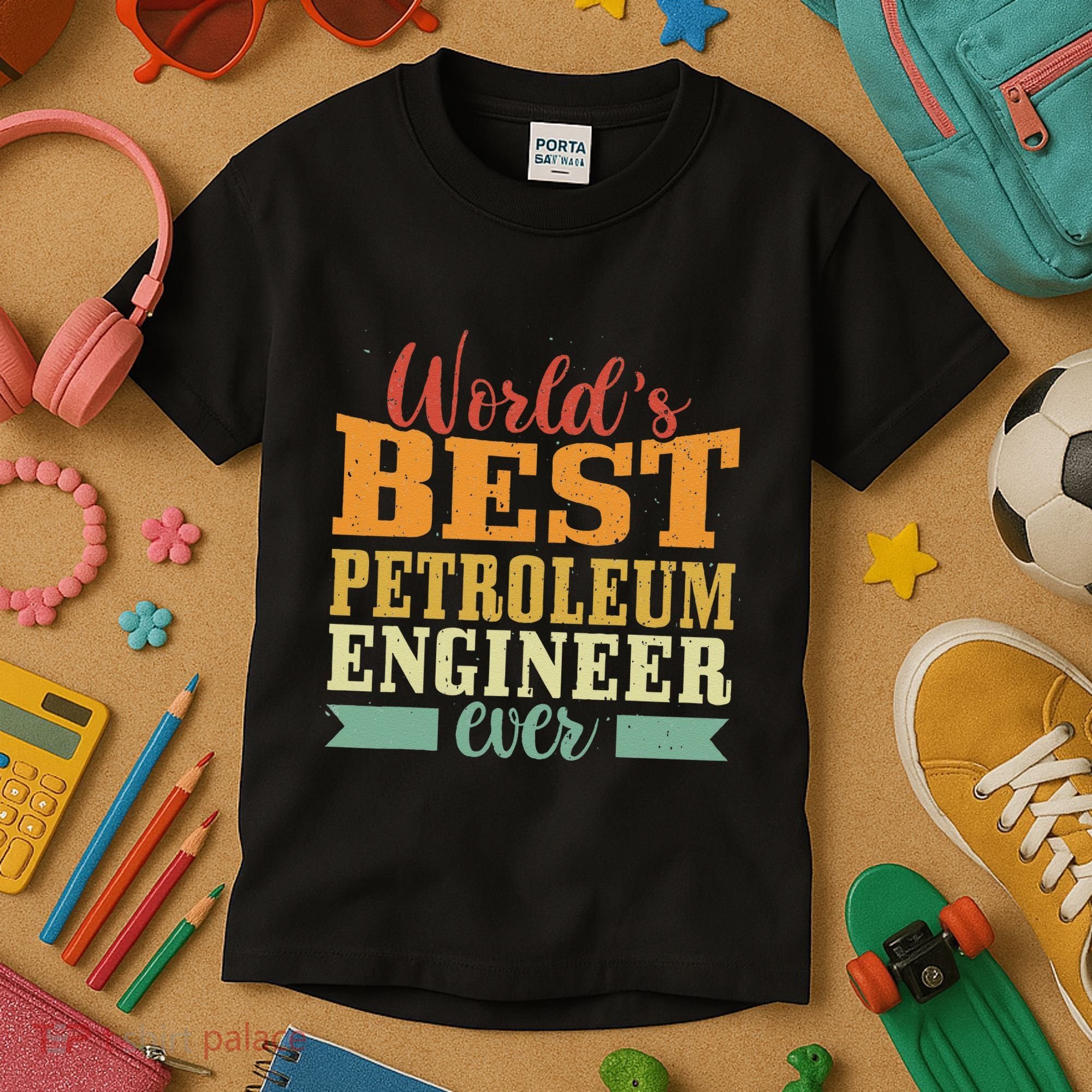 Retro Motif Worlds Best Petroleum Engineer Kids T-Shirt