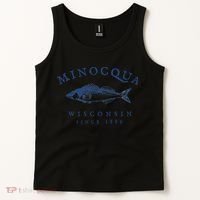 Retro Minocqua Wisconsin Fishing Tank Top thumb 2