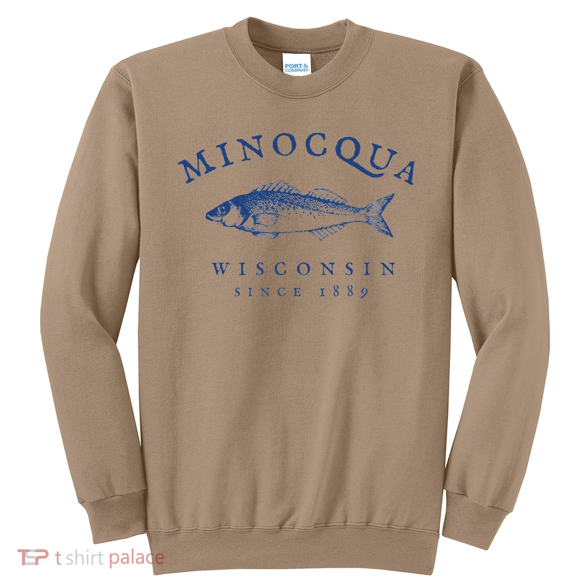 Retro Minocqua Wisconsin Fishing Sweatshirt