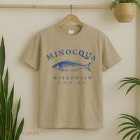 Retro Minocqua Wisconsin Fishing T-Shirt thumb 2
