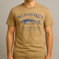 Retro Minocqua Wisconsin Fishing T-Shirt thumb 3