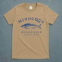 Retro Minocqua Wisconsin Fishing T-Shirt thumb 5